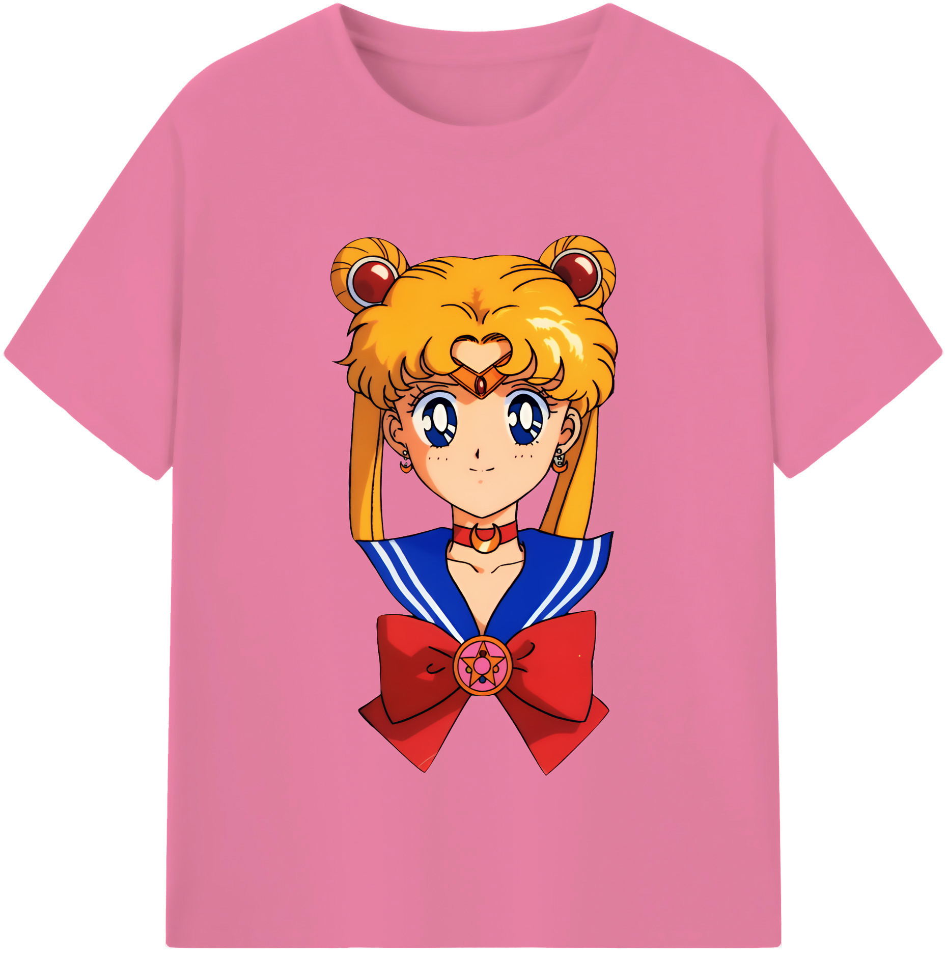 （画像用） 美少女戦士セーラームーン 月野 うさぎ つきの うさぎ Sailor Moon Tsukino Usagi 綿100％半袖Tシャツ（フロントプリント）